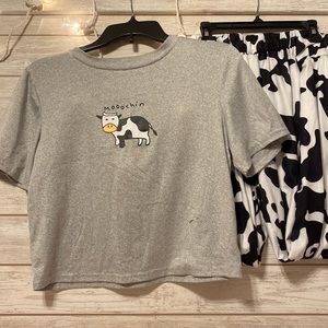 Cow print pj Set